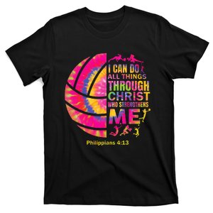 Volleyball Teen Girl Christian Christ Tie Dye T-Shirt