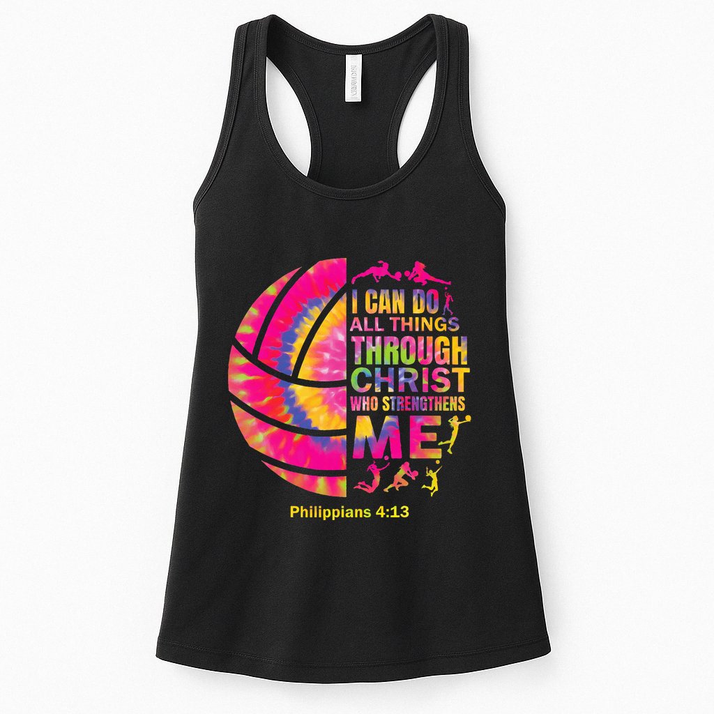 Volleyball Teen Girl Christian Christ Tie Dye Womens Tank Top