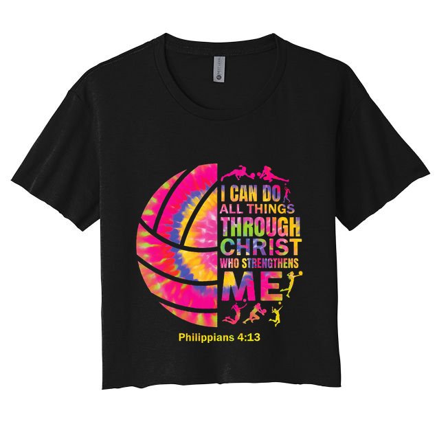 Volleyball Teen Girl Christian Christ Tie Dye Crop Top