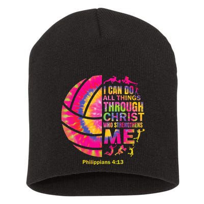 Volleyball Teen Girl Christian Christ Tie Dye Short Acrylic Beanie