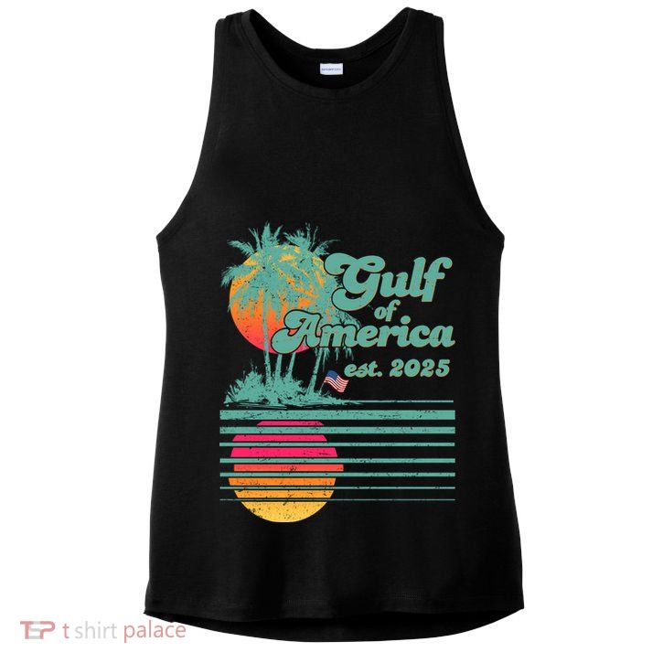 Vintage Tropical Gulf Of America Est 2025 Ladies PosiCharge Tri-Blend Wicking Tank