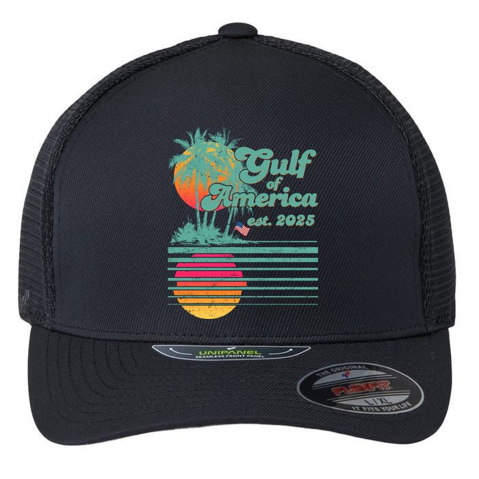 Vintage Tropical Gulf Of America Est 2025 Flexfit Unipanel Trucker Cap