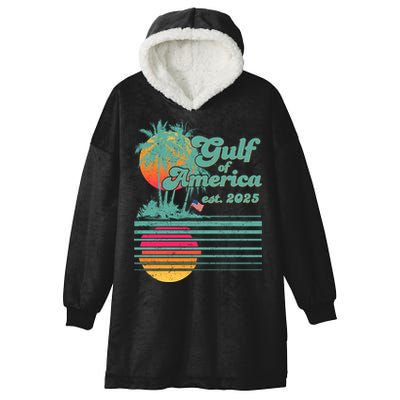 Vintage Tropical Gulf Of America Est 2025 Hooded Wearable Blanket