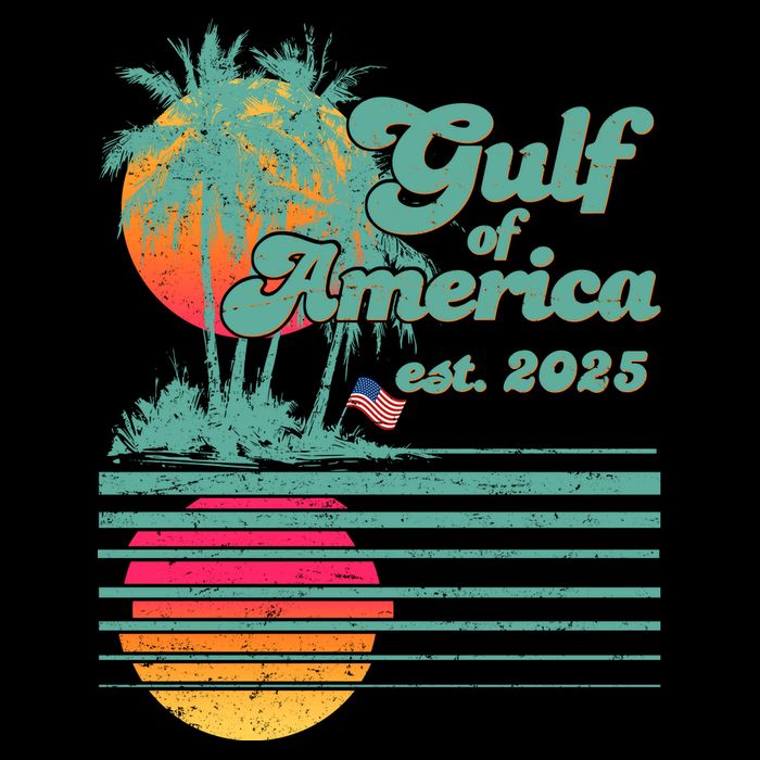 Vintage Tropical Gulf Of America Est 2025 7-Panel Snapback Hat