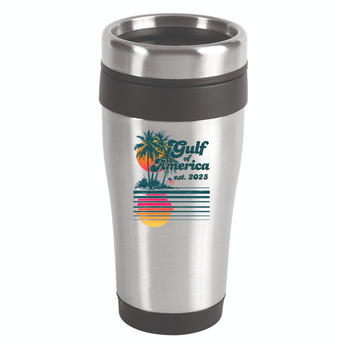 Vintage Tropical Gulf Of America Est 2025 16oz Travel Tumbler