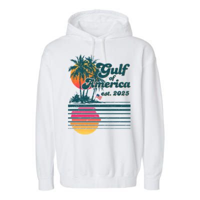 Vintage Tropical Gulf Of America Est 2025 Garment-Dyed Fleece Hoodie