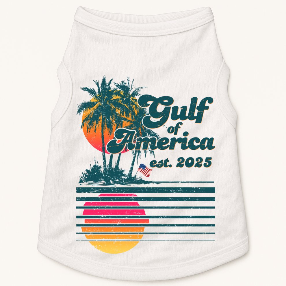 Vintage Tropical Gulf Of America Est 2025 Doggie Tank