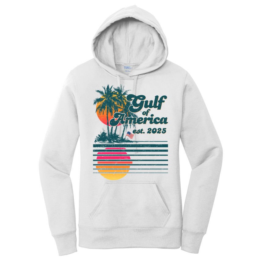 Vintage Tropical Gulf Of America Est 2025 Women's Pullover Hoodie