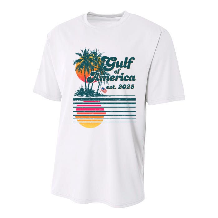 Vintage Tropical Gulf Of America Est 2025 Youth Performance Sprint T-Shirt