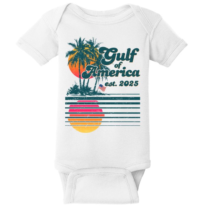 Vintage Tropical Gulf Of America Est 2025 Baby Bodysuit