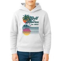 Vintage Tropical Gulf Of America Est 2025 Kids Hoodie