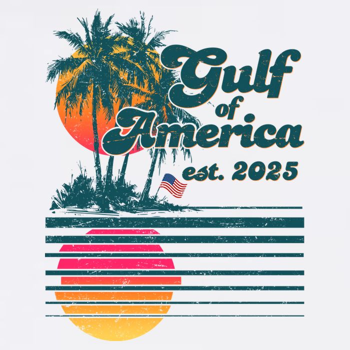 Vintage Tropical Gulf Of America Est 2025 Kids Hoodie