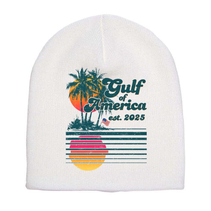 Vintage Tropical Gulf Of America Est 2025 Short Acrylic Beanie