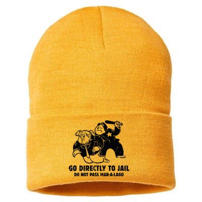 Vintage Trump Go Directly To Jail Sustainable Knit Beanie