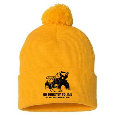 Vintage Trump Go Directly To Jail Pom Pom 12in Knit Beanie