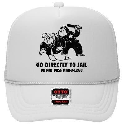 Vintage Trump Go Directly To Jail High Crown Mesh Back Trucker Hat