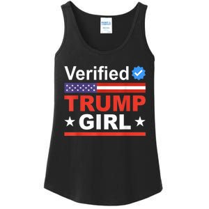 Verified Trump Girl 2024 Patriotic Us Flag Republican Funny Ladies Essential Tank