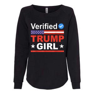 Verified Trump Girl 2024 Patriotic Us Flag Republican Funny Womens California Wash Sweatshirt