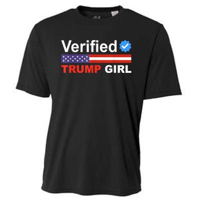 Verified Trump Girl 2024 Patriotic Us Flag Republican Funny Cooling Performance Crew T-Shirt