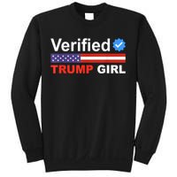 Verified Trump Girl 2024 Patriotic Us Flag Republican Funny Sweatshirt