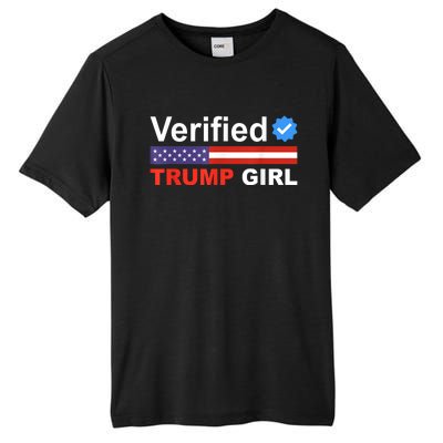 Verified Trump Girl 2024 Patriotic Us Flag Republican Funny Tall Fusion ChromaSoft Performance T-Shirt