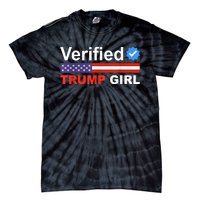 Verified Trump Girl 2024 Patriotic Us Flag Republican Funny Tie-Dye T-Shirt