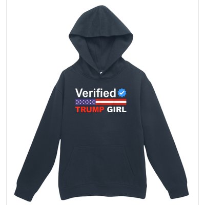 Verified Trump Girl 2024 Patriotic Us Flag Republican Funny Urban Pullover Hoodie