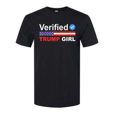 Verified Trump Girl 2024 Patriotic Us Flag Republican Funny Softstyle CVC T-Shirt