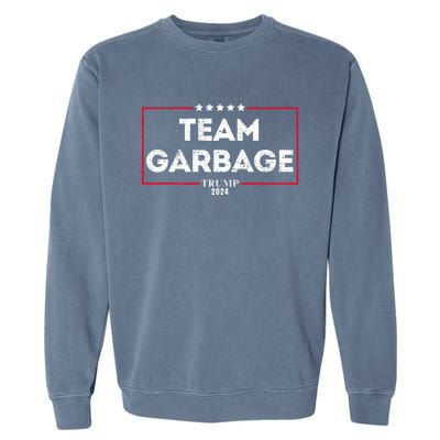 Vintage Team Garbage For Trump 2024 Garment-Dyed Sweatshirt