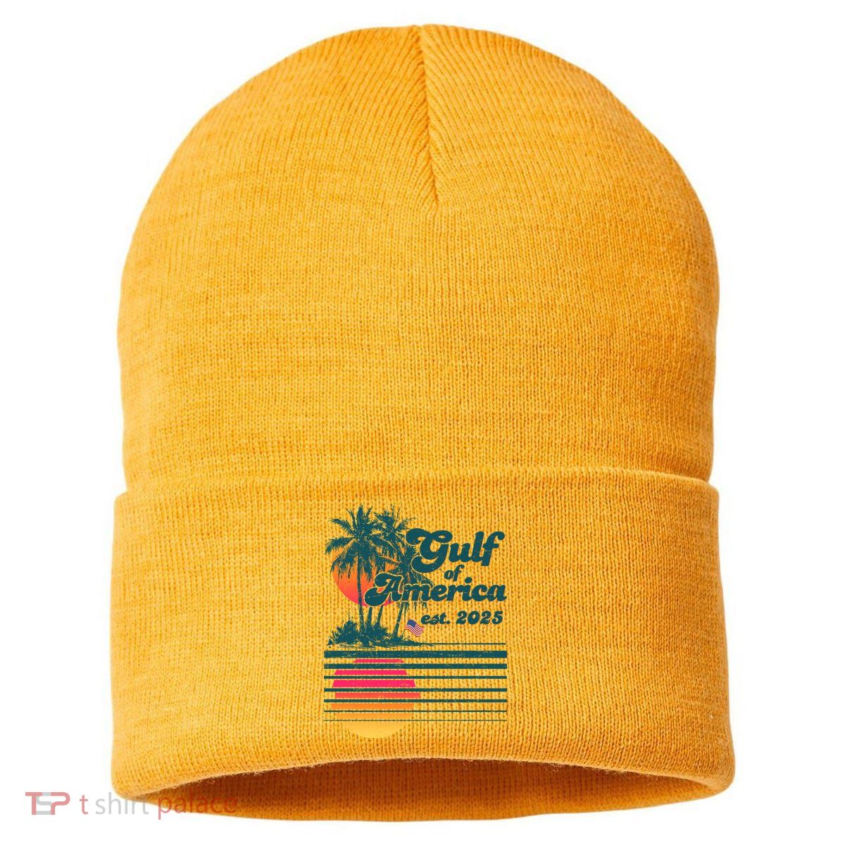 Vintage Tropical Gulf Of America Est 2025 Sustainable Knit Beanie