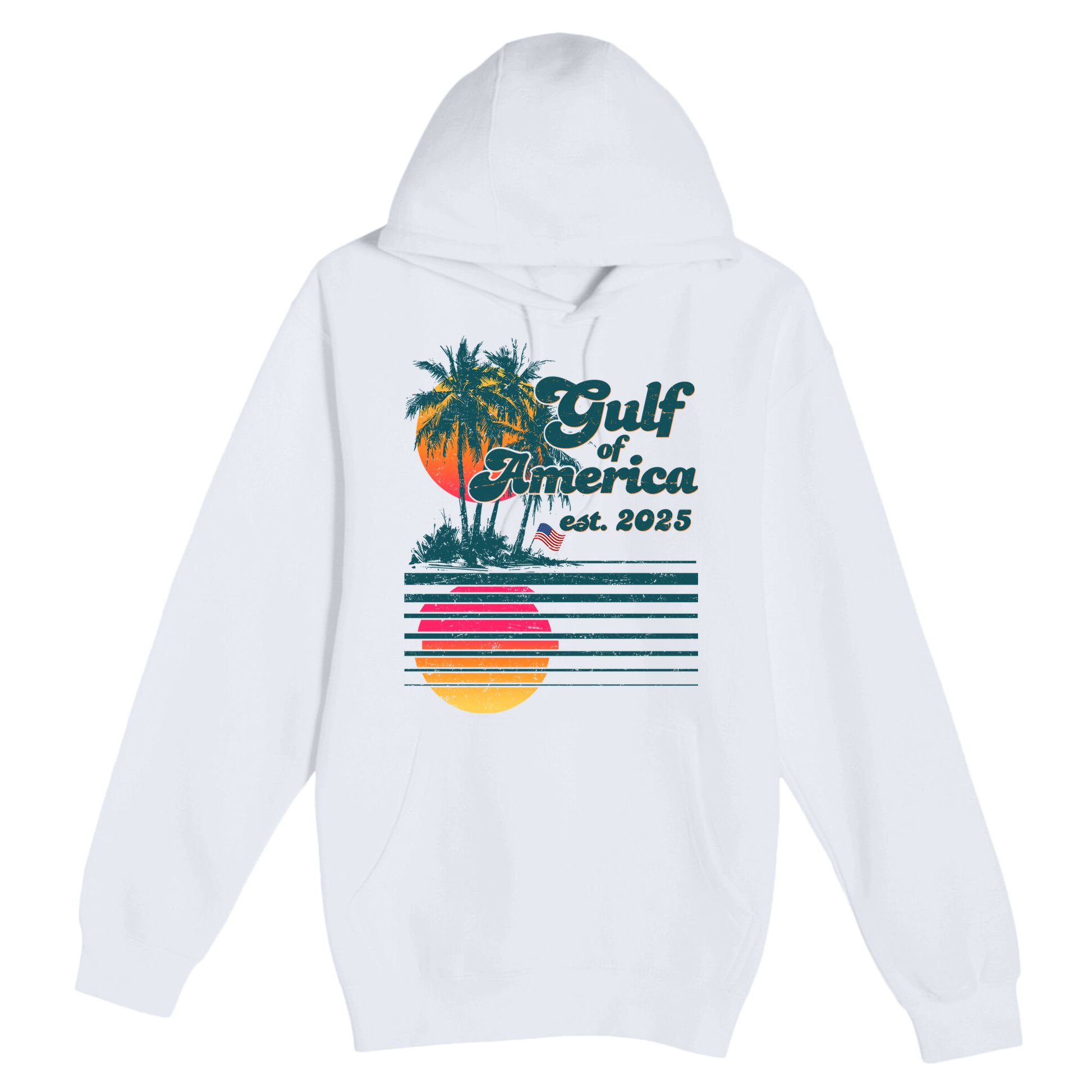 Vintage Tropical Gulf Of America Est 2025 Premium Pullover Hoodie