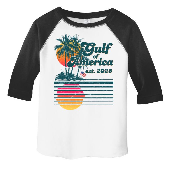 Vintage Tropical Gulf Of America Est 2025 Toddler Fine Jersey T-Shirt