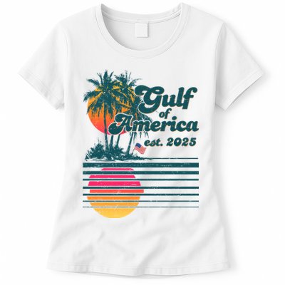 Vintage Tropical Gulf Of America Est 2025 Womens T-Shirt