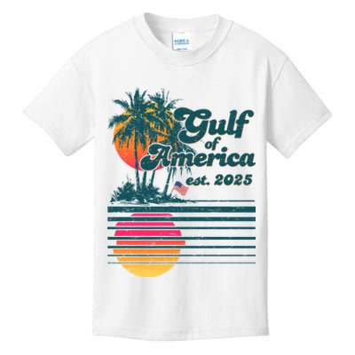Vintage Tropical Gulf Of America Est 2025 Kids T-Shirt