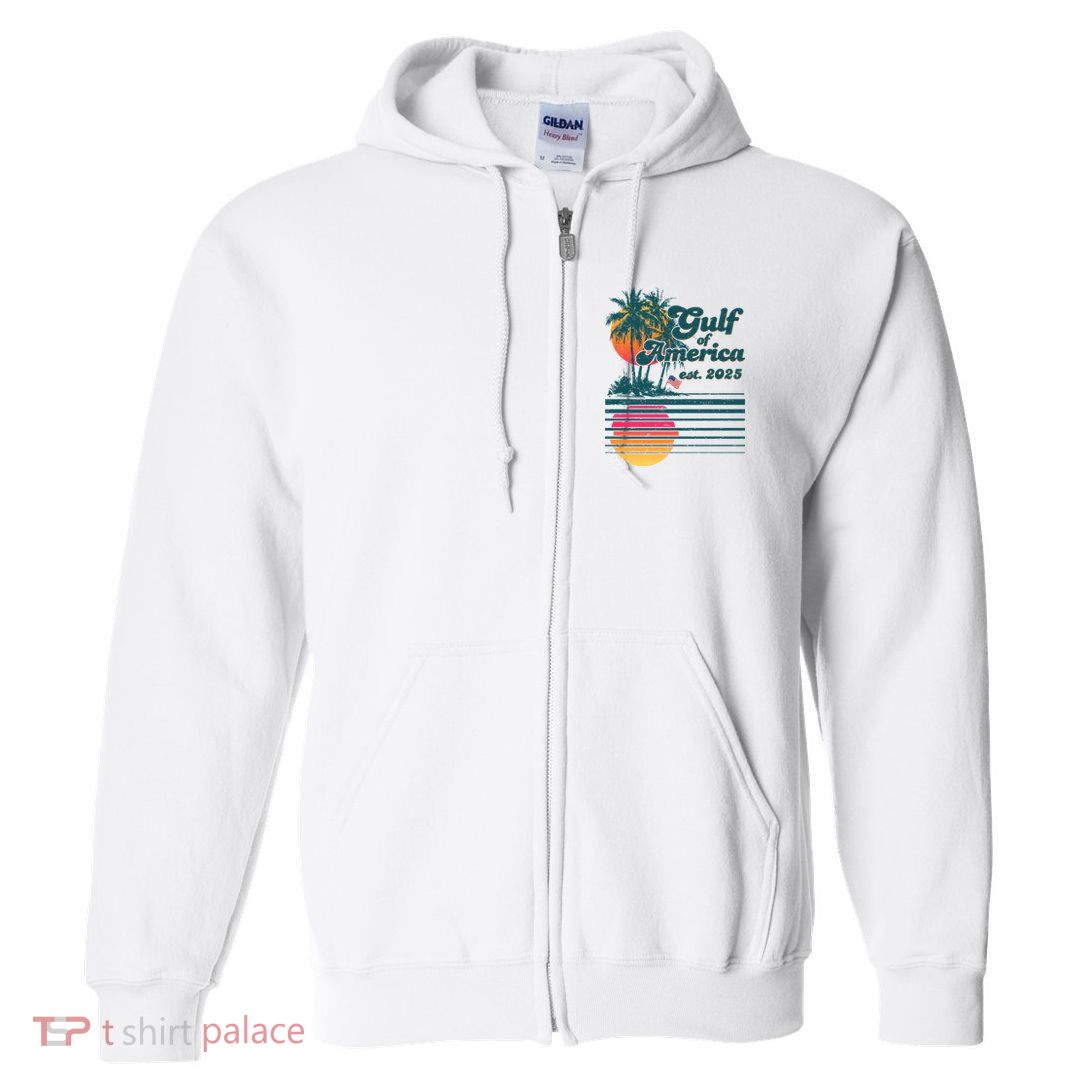 Vintage Tropical Gulf Of America Est 2025 Full Zip Hoodie