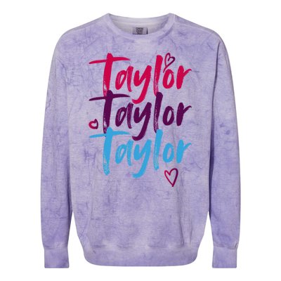 Vintage Taylor Groovy 80S Personalized Design Colorblast Crewneck Sweatshirt