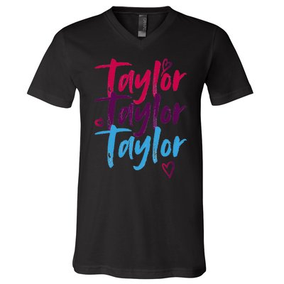 Vintage Taylor Groovy 80S Personalized Design V-Neck T-Shirt