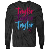 Vintage Taylor Groovy 80S Personalized Design Tie-Dye Long Sleeve Shirt