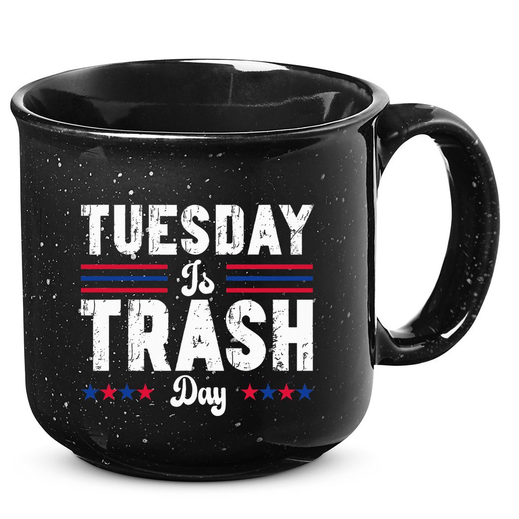 Vintage Trump Garbage Truck Trash Day Is Tuesday Garbage Man 15oz Campfire Ceramic Mug