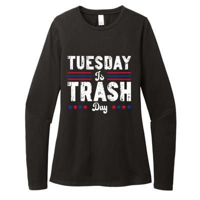 Vintage Trump Garbage Truck Trash Day Is Tuesday Garbage Man Womens CVC Long Sleeve Shirt