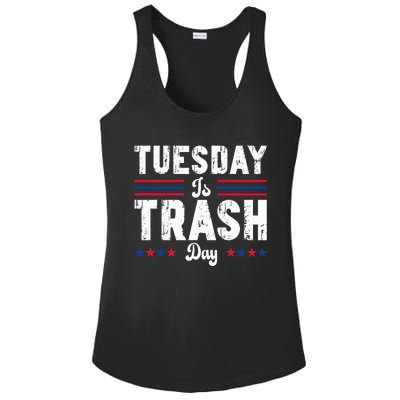 Vintage Trump Garbage Truck Trash Day Is Tuesday Garbage Man Ladies PosiCharge Competitor Racerback Tank