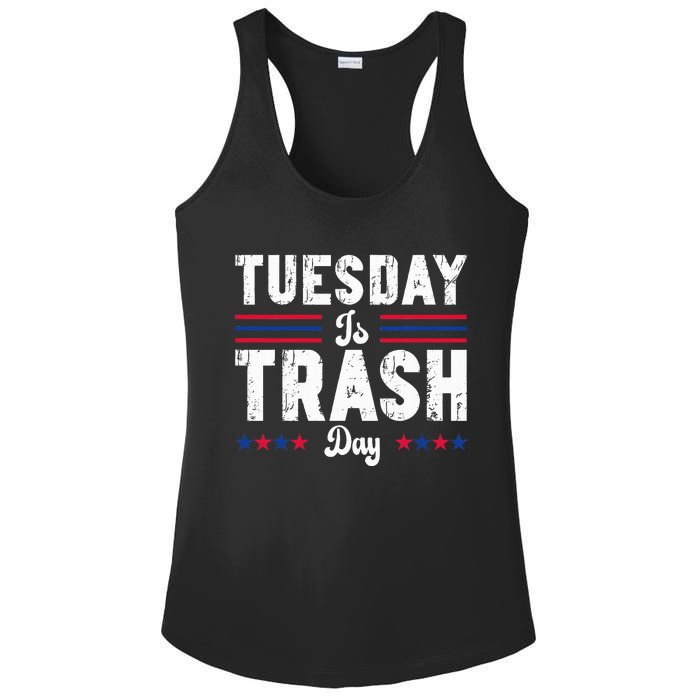 Vintage Trump Garbage Truck Trash Day Is Tuesday Garbage Man Ladies PosiCharge Competitor Racerback Tank