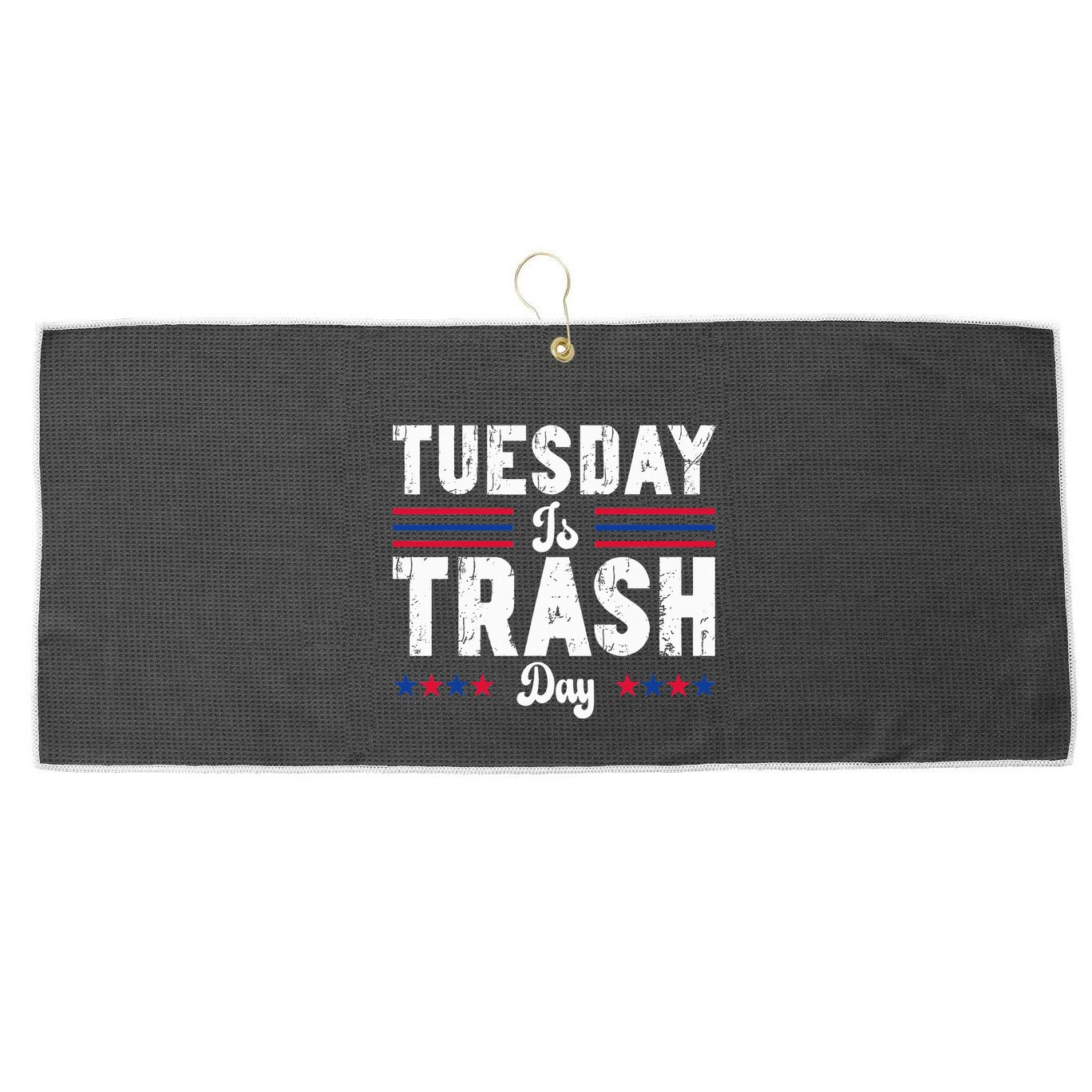 Vintage Trump Garbage Truck Trash Day Is Tuesday Garbage Man Large Microfiber Waffle Golf Towel