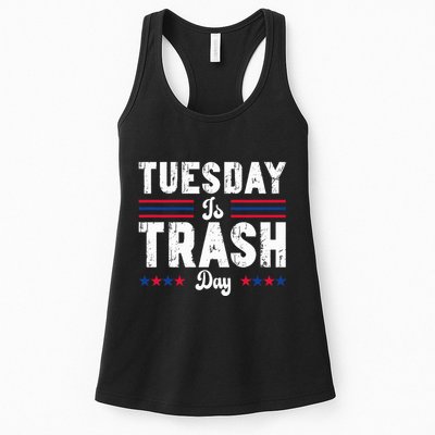 Vintage Trump Garbage Truck Trash Day Is Tuesday Garbage Man Womens Tank Top