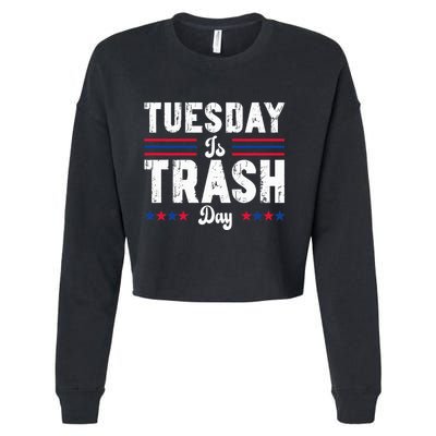 Vintage Trump Garbage Truck Trash Day Is Tuesday Garbage Man Cropped Pullover Crew