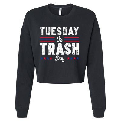 Vintage Trump Garbage Truck Trash Day Is Tuesday Garbage Man Cropped Pullover Crew