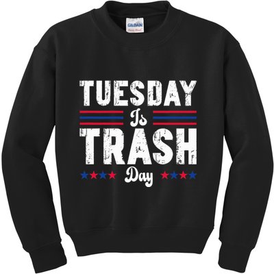 Vintage Trump Garbage Truck Trash Day Is Tuesday Garbage Man Kids Sweatshirt