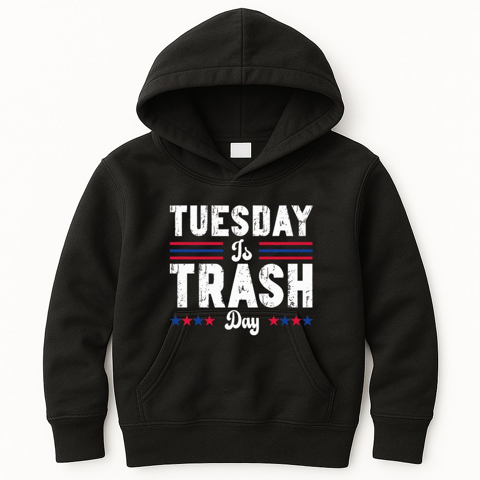 Vintage Trump Garbage Truck Trash Day Is Tuesday Garbage Man Kids Hoodie