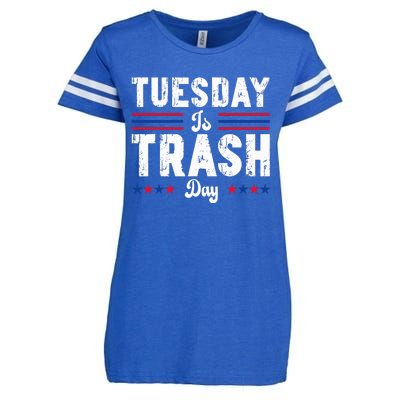 Vintage Trump Garbage Truck Trash Day Is Tuesday Garbage Man Enza Ladies Jersey Football T-Shirt