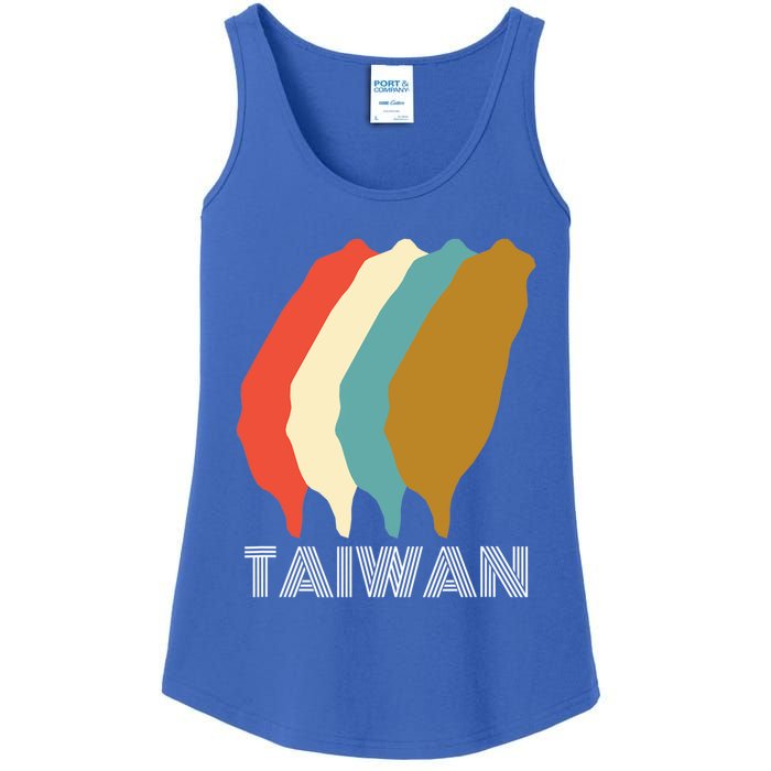 Vintage Taiwan Gift I Love Taiwan Map Gift Ladies Essential Tank